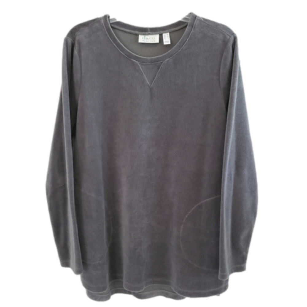 DENIM&CO TUNIC SZ M GRAY